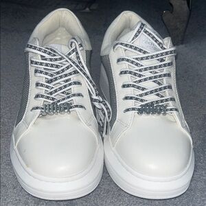 Juicy Couture White and Silver Sneakers